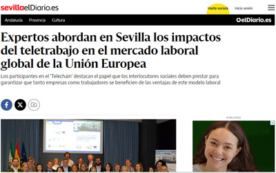 eldiario: Expertos abordan en Sevilla los impactos del teletrabajo en el mercado laboral global de la Unión Europea